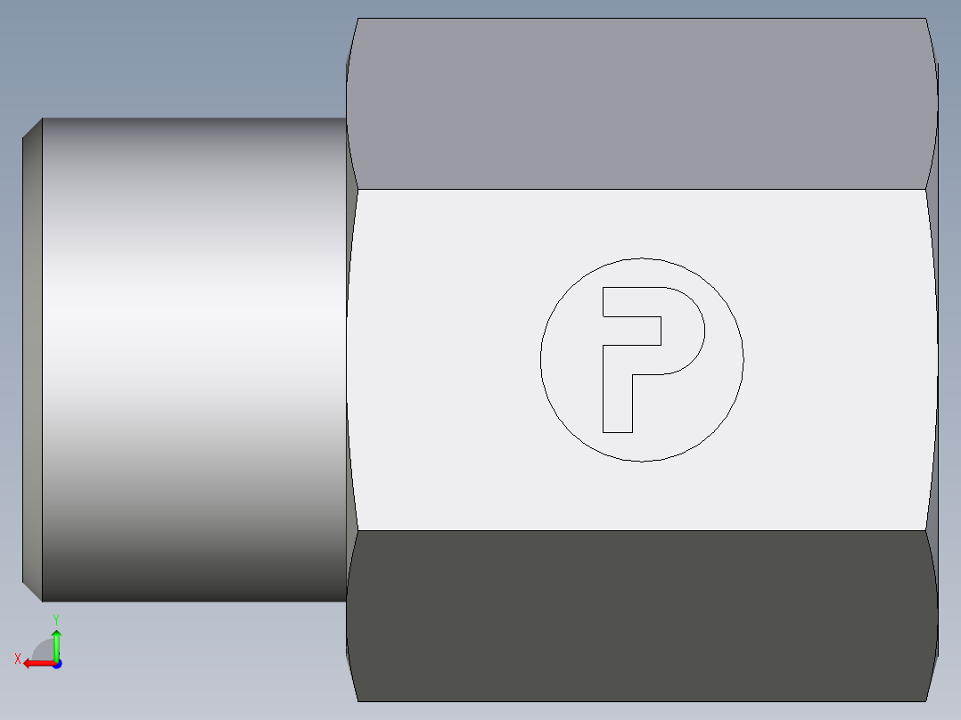 卡套式工业通用硬管接头EO_Swivel_connector_GAI10SM71X后视图