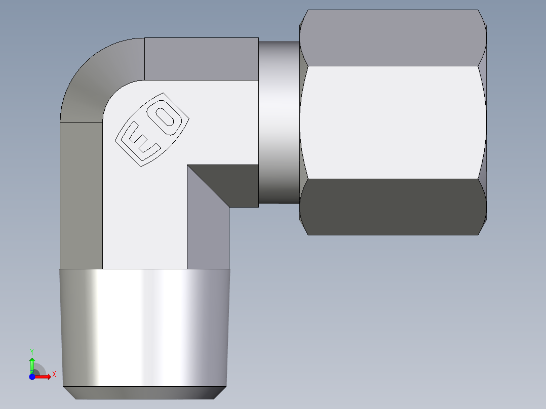 卡套式工业通用硬管接头EO_Male_stud_elbow_WE06LLM71前视图