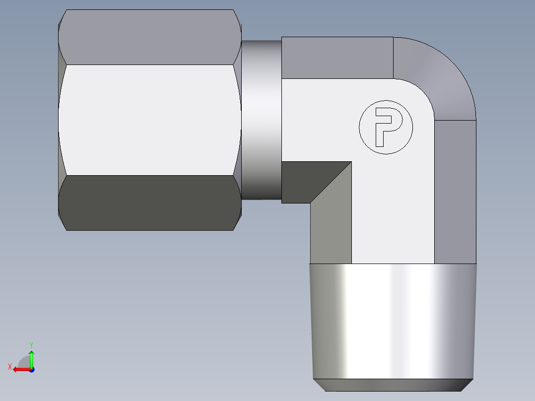 卡套式工业通用硬管接头EO_Male_stud_elbow_WE06LLM71后视图