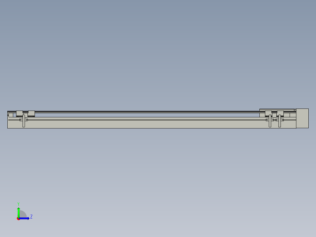 直线模组LHA6-S800-L-200W(16丝杆)设计图纸左视图
