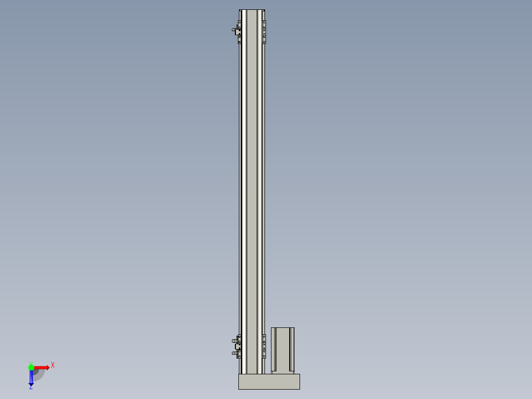 直线模组LHA6-S800-L-200W(16丝杆)设计图纸俯视图