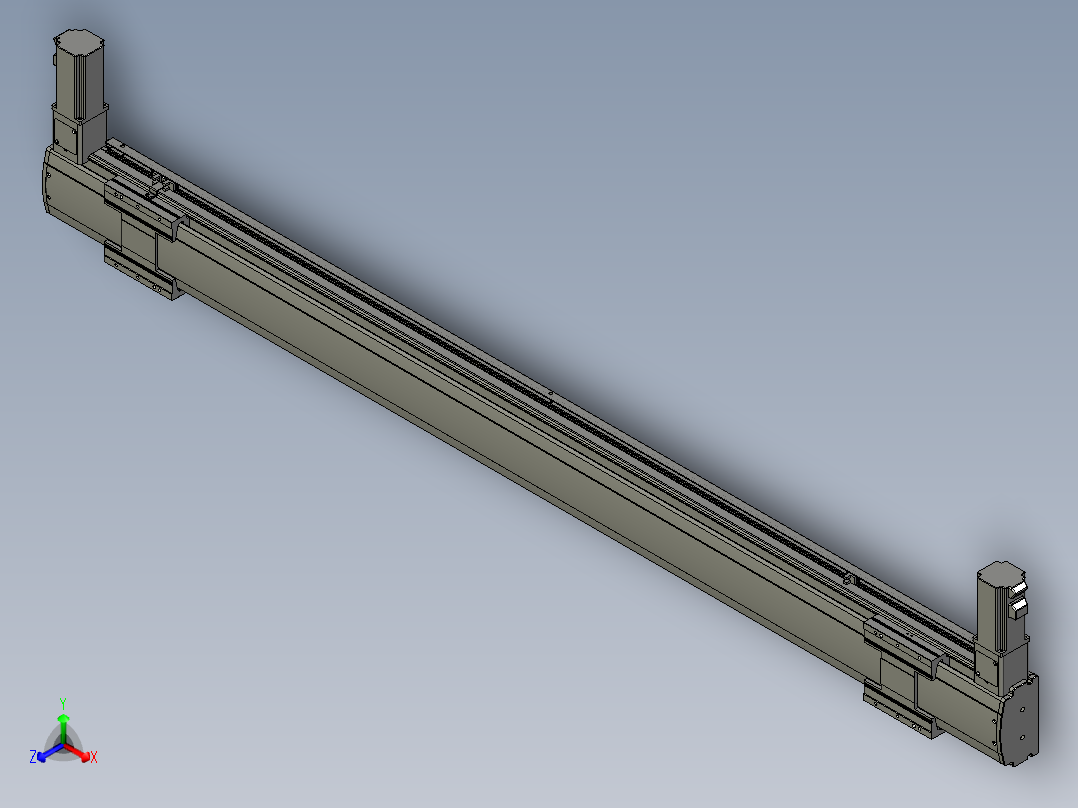 威洛博双电机滑台-VBF14S2-L100-S1400-BLR-P40-C6正等轴测图
