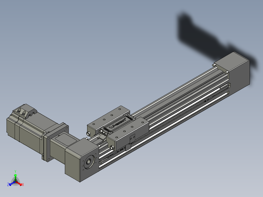 威洛博直线电机模组EB4-L80-S200-R-57-MS3正等轴测图