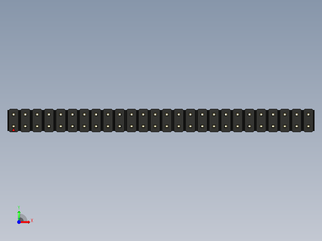 彩色公头100mil（2.54mm）系列-DS1021_black_2x26p_100mil_Type43_rev1.0前视图
