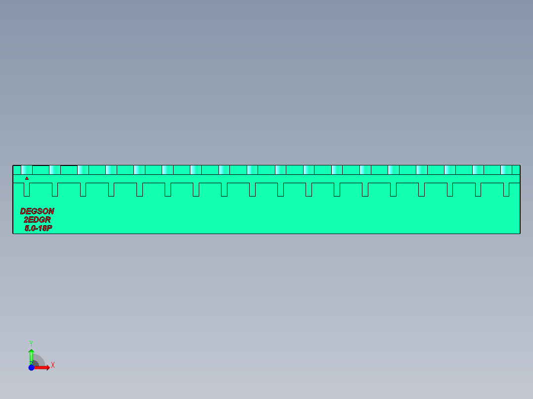 DEGSON 2EDG 系列 5.0mm 可插拔接线端子组-2EDGR-5.0-18P-14-00AH前视图