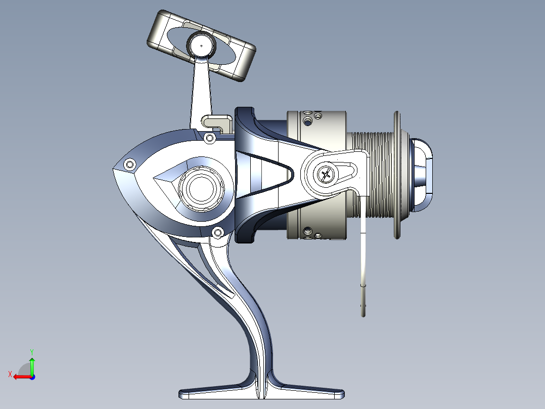 摇臂鱼线轮 纺车轮后视图