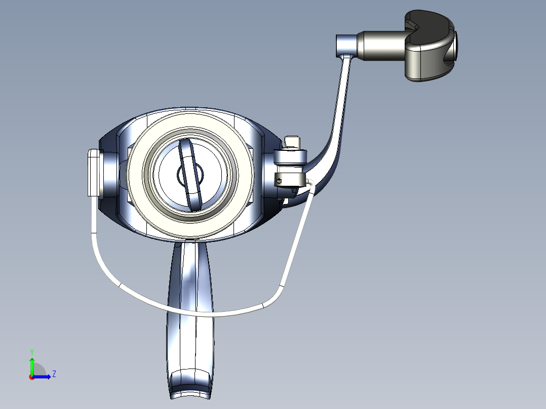 摇臂鱼线轮 纺车轮左视图