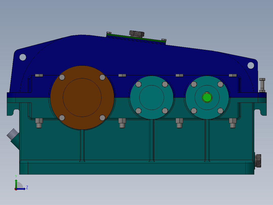 1G145--二级圆柱齿轮减速器优化设计左视图