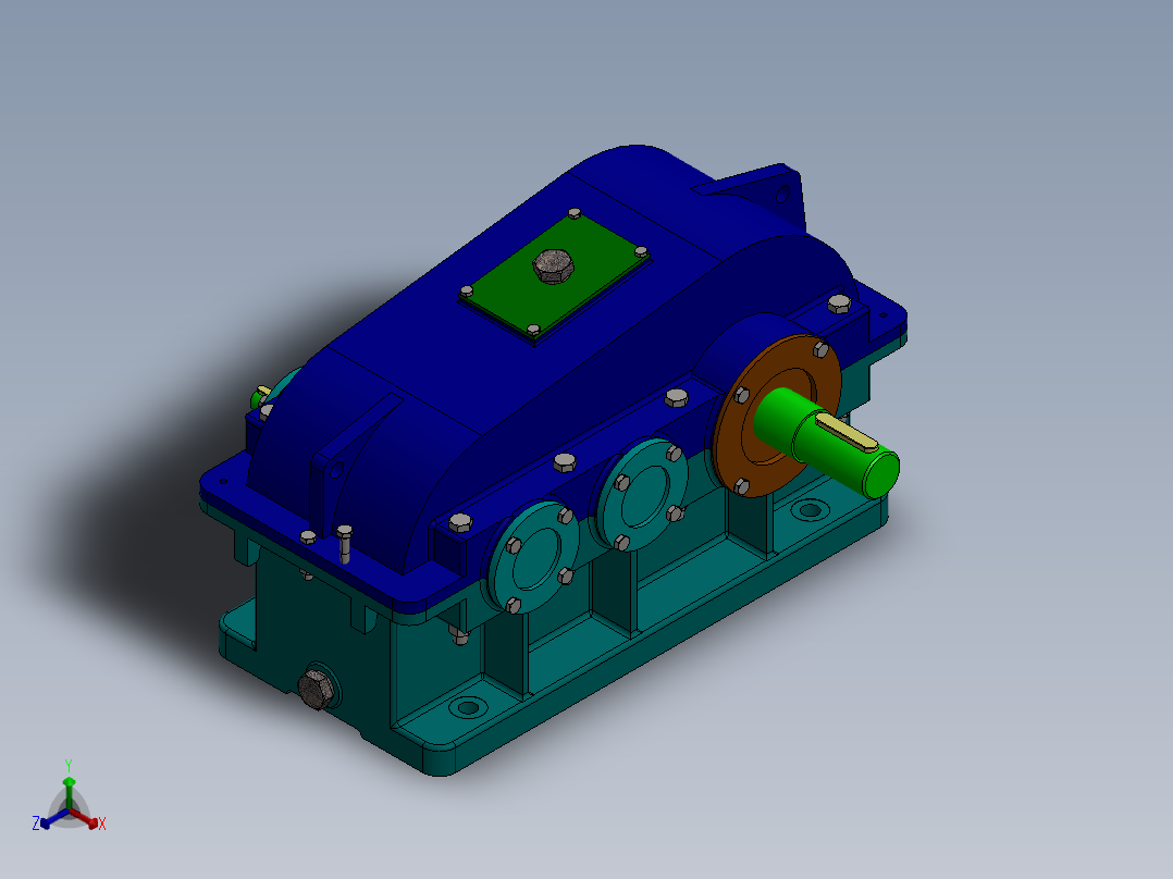 1G145--二级圆柱齿轮减速器优化设计正等轴测图