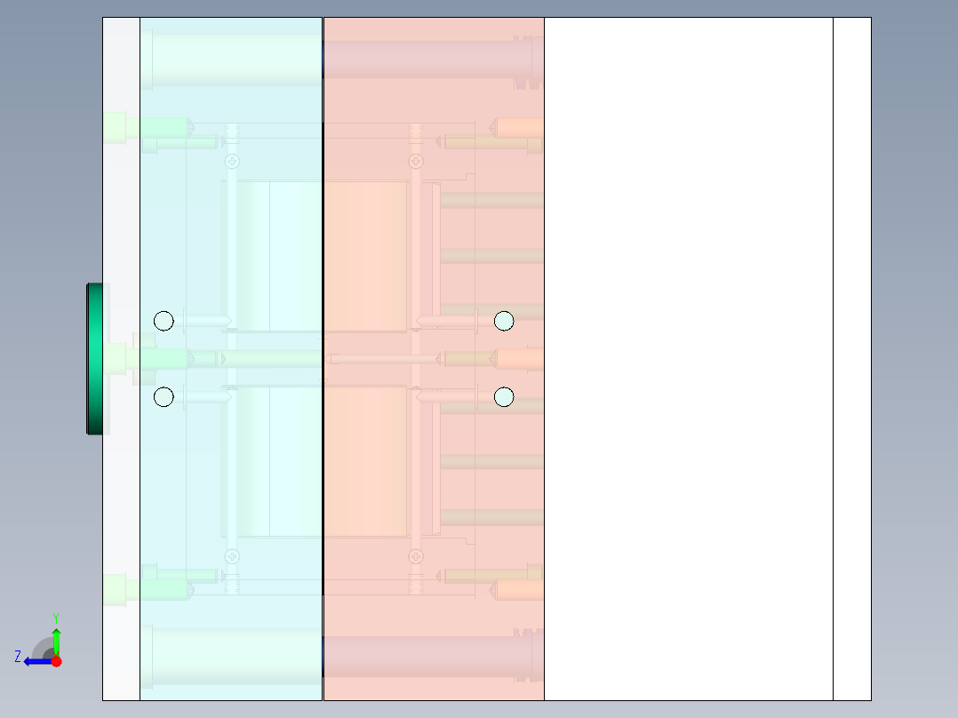 塑料桶罩注塑模具设计-一模两腔含三维UG模型1281266右视图