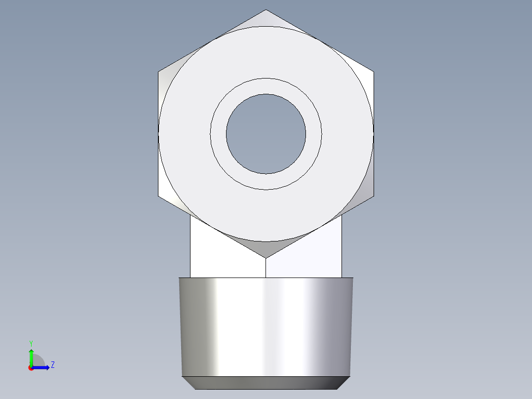 卡套式工业通用硬管接头EO_Male_stud_run_tee_TE14SR71左视图