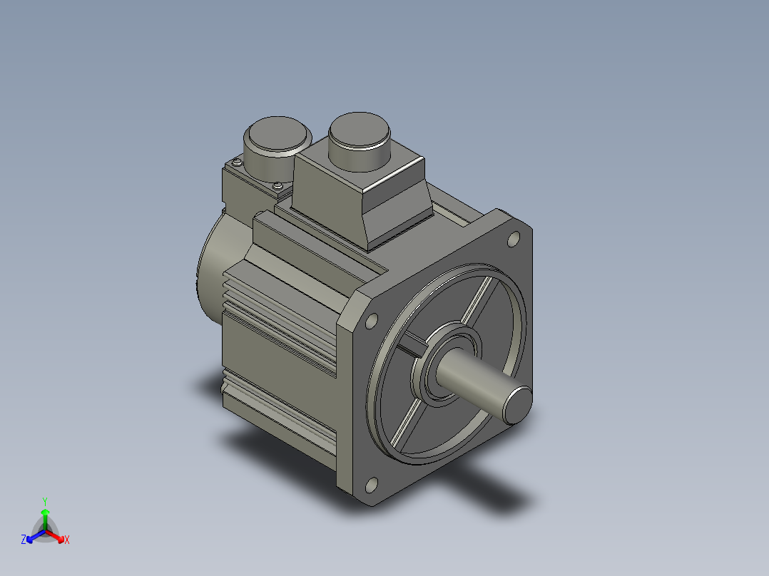 11000W MDME伺服马达正等轴测图