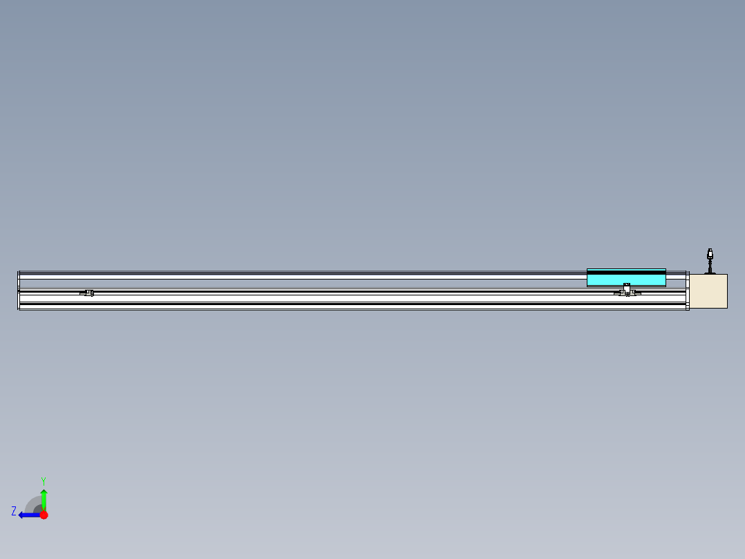 同步带滑台-半封闭B22-L100-C-S1550-L-P75-D3-N5右视图