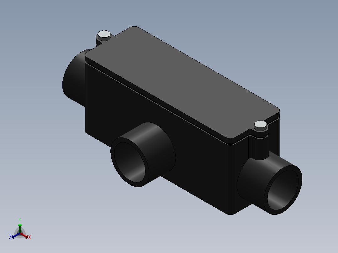 pvc conduit body-type t正等轴测图