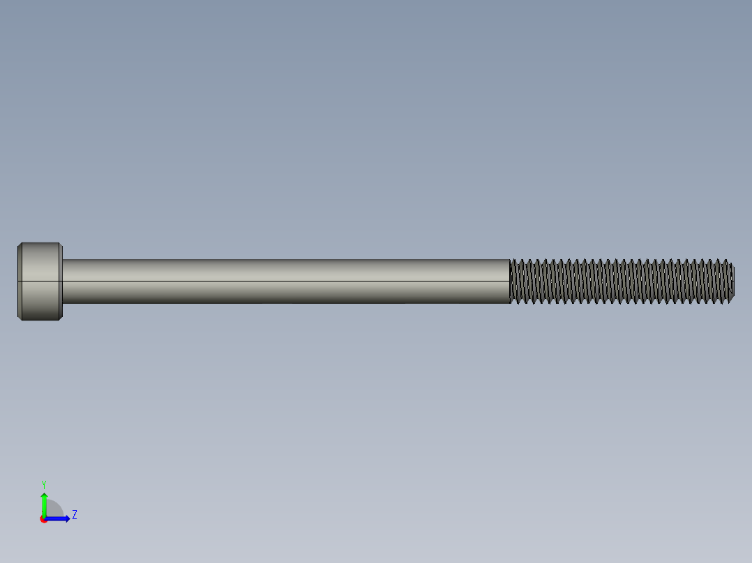 M4 x 0.7mm Thread 60mm LONG SOCKET HEAD CAP SCREW.STEP左视图