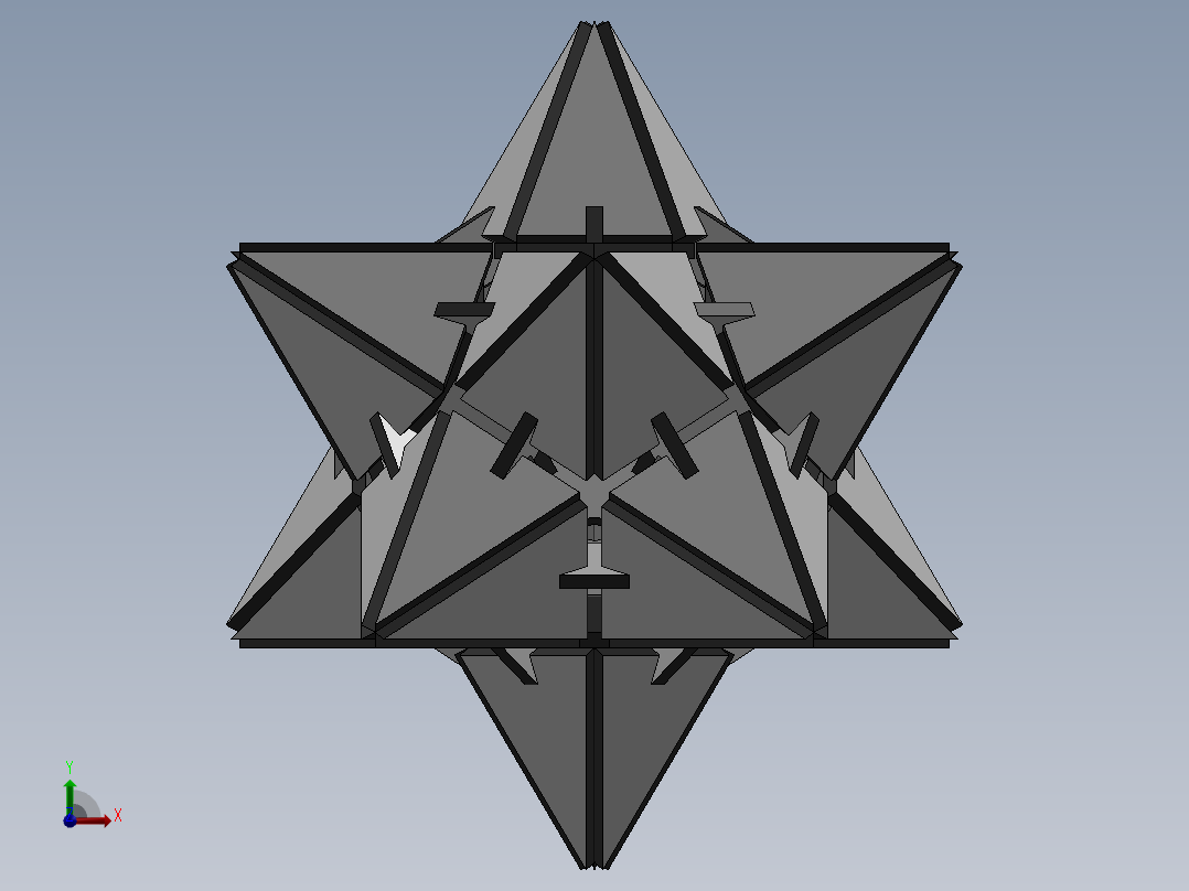 激光下料拼图星型十二面体前视图