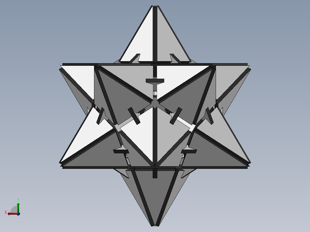 激光下料拼图星型十二面体后视图