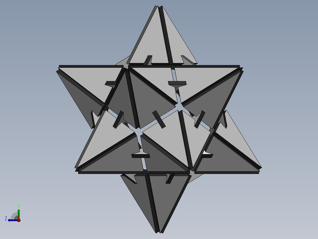 激光下料拼图星型十二面体右视图