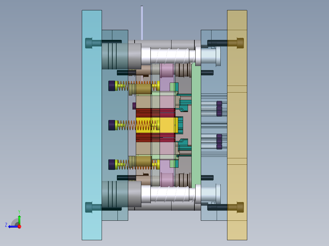 冲压模具三维右视图
