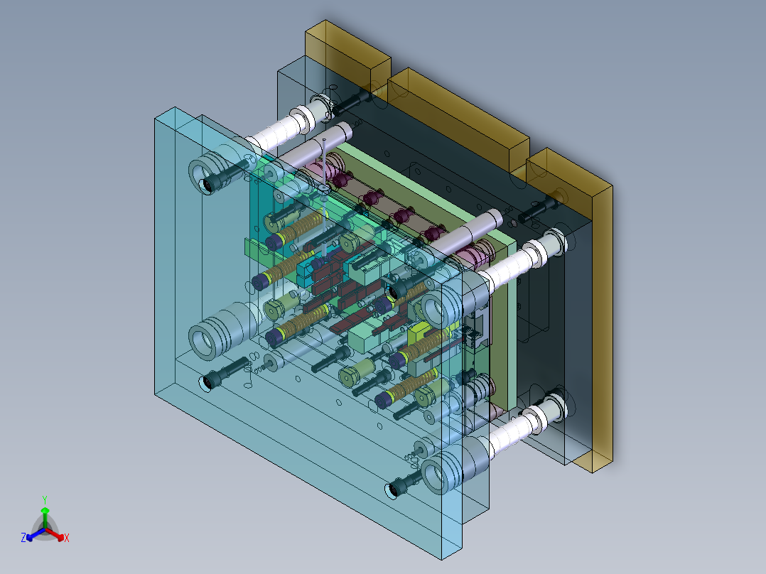 冲压模具三维正等轴测图