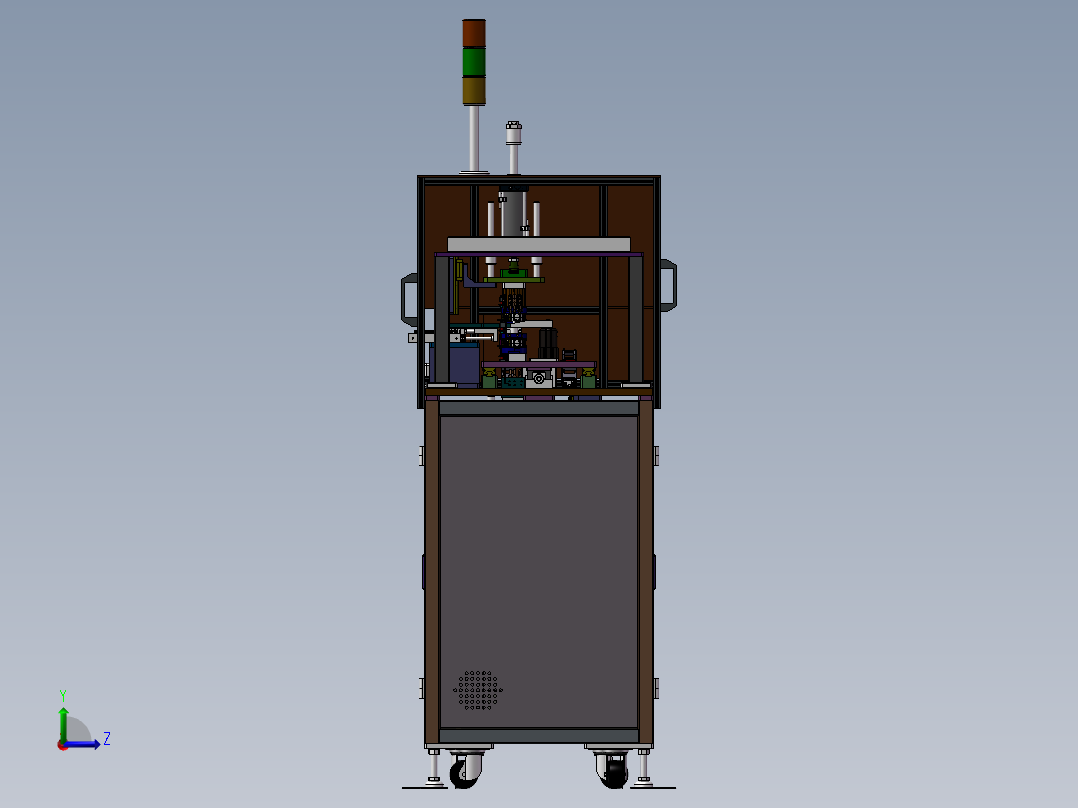 三工位切料根设备 3D模型左视图
