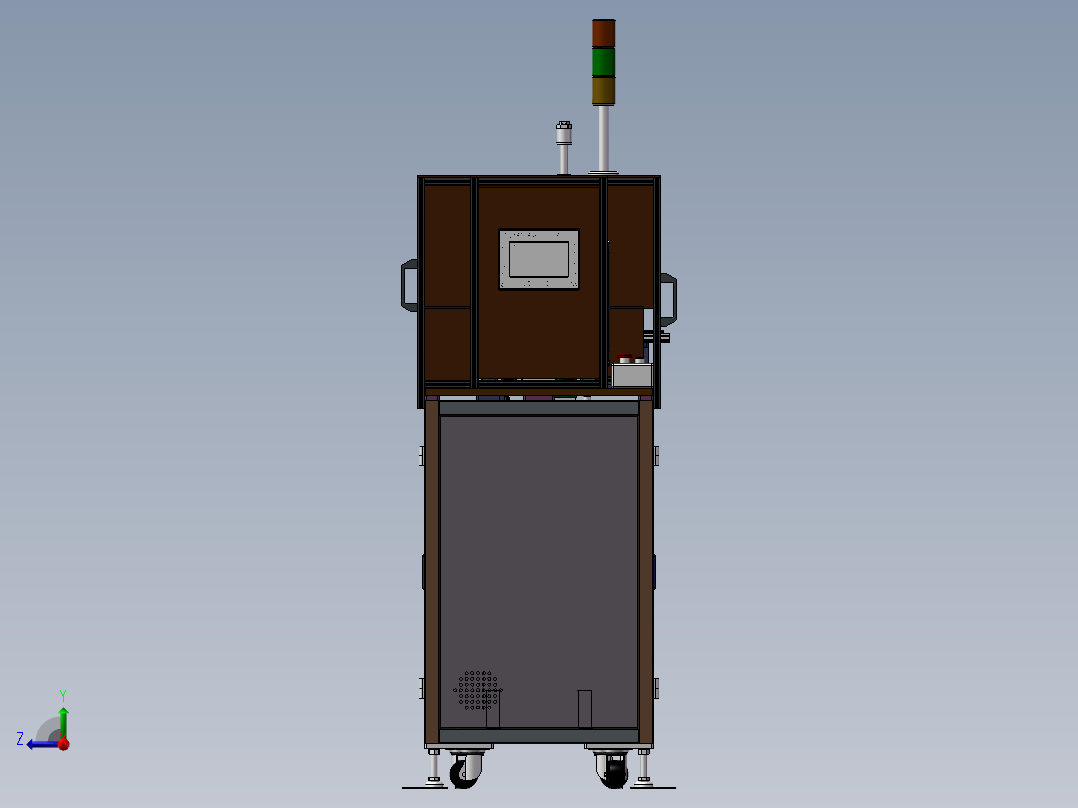 三工位切料根设备 3D模型右视图