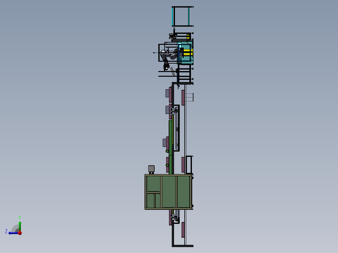 全自动化电脑组装生产线sw17右视图