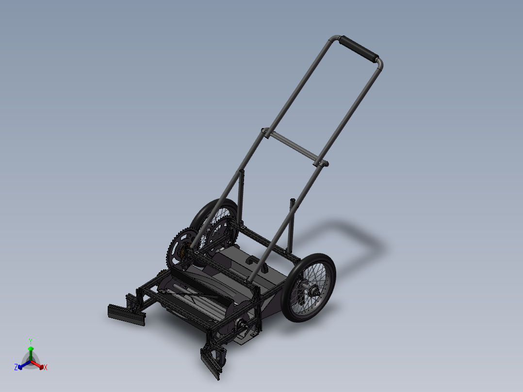 割草机 3D正等轴测图