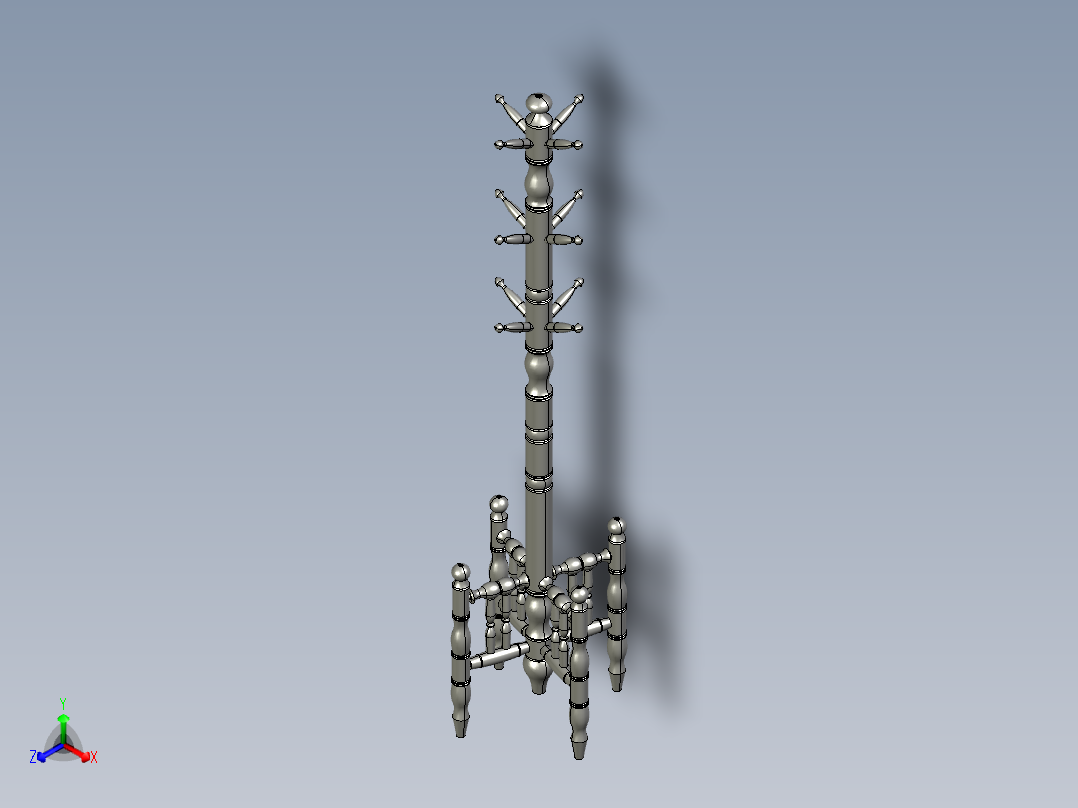 挂衣架正等轴测图