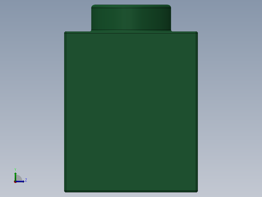 乐高机械组积木（横梁）-4200546 - 3702 Dark Green Technic Brick 1 x 8 with Holes左视图