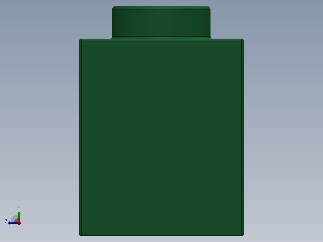 乐高机械组积木（横梁）-4200546 - 3702 Dark Green Technic Brick 1 x 8 with Holes右视图