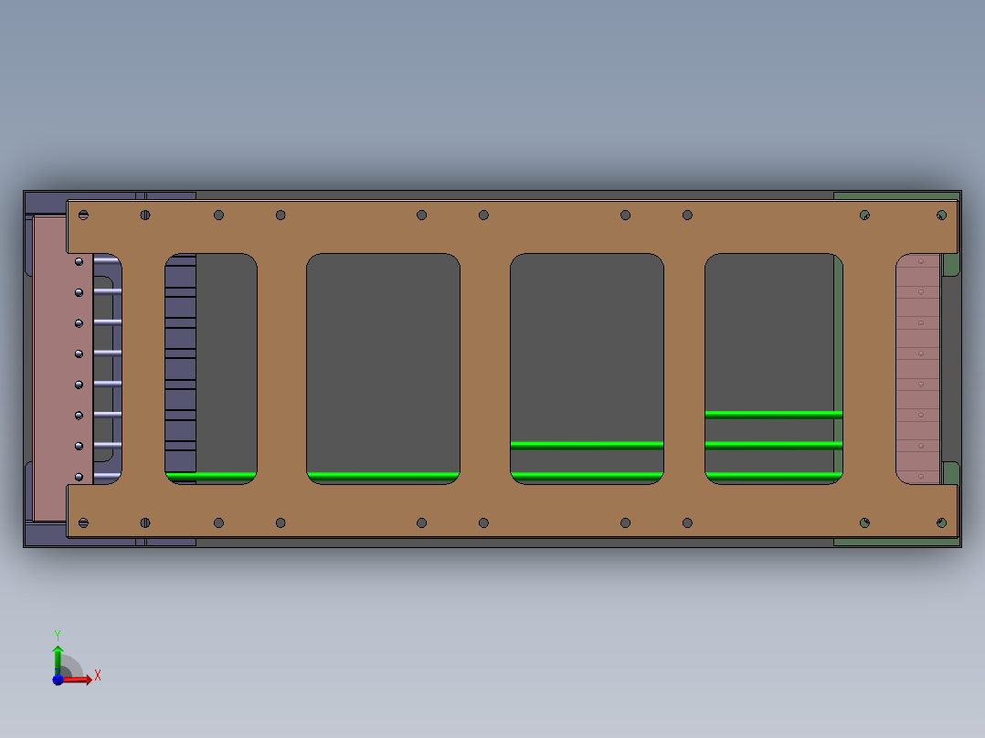 四款外管局部喷砂治具前视图