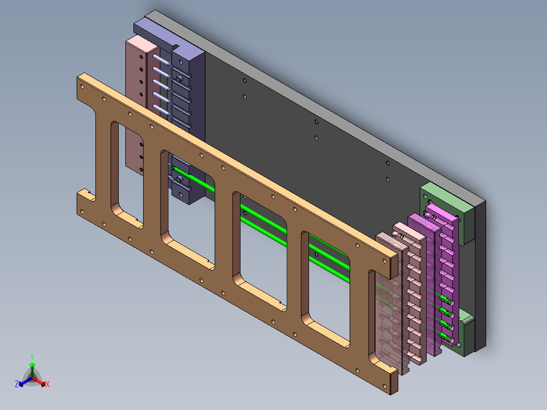 四款外管局部喷砂治具正等轴测图