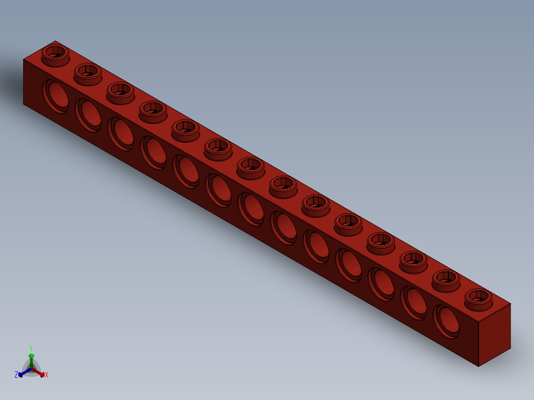 乐高机械组积木（横梁）-4173800 - 32018 Bright Red Technic Brick 1 x 14 with Holes