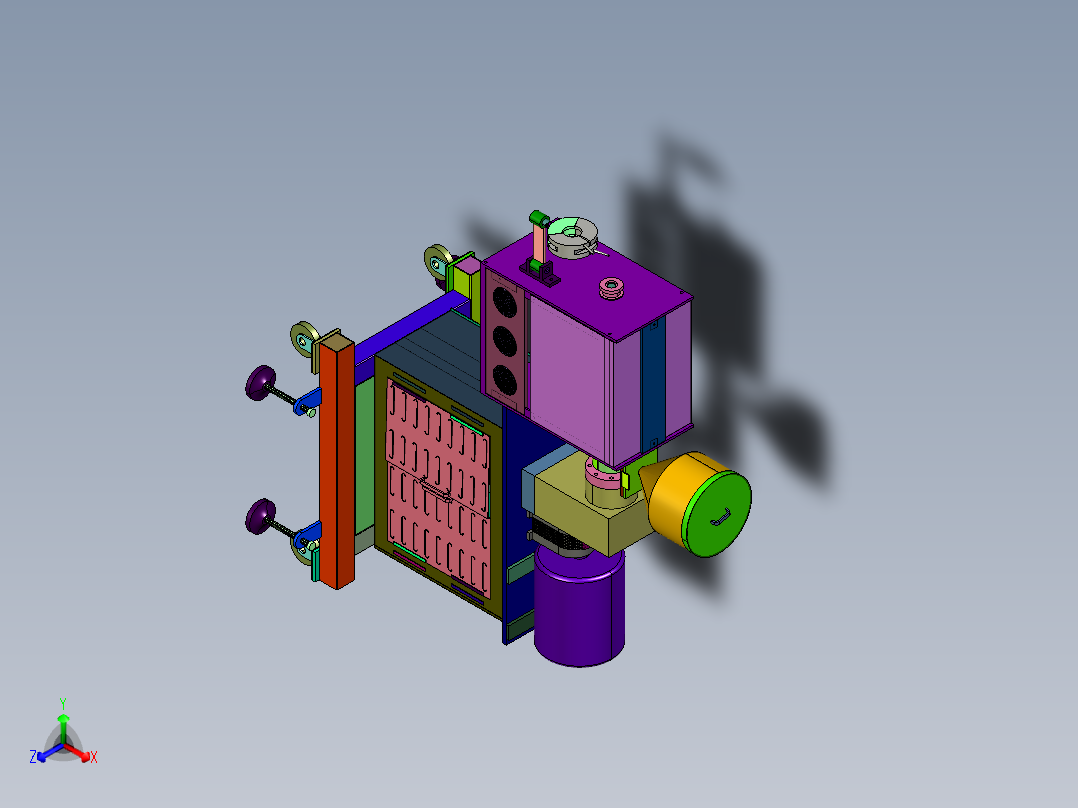注塑拌料混合喂料机正等轴测图
