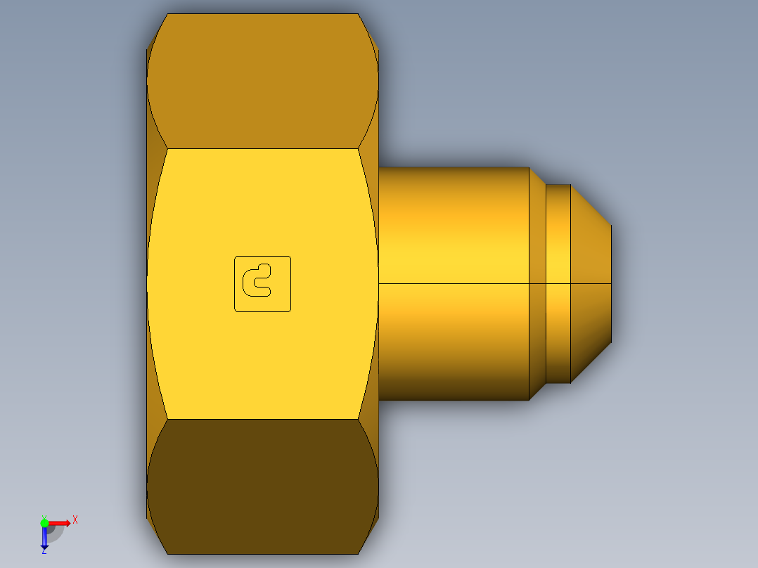 扩口式工业通用硬管接头Refrigerant Drum a Aapter 1F-6-12俯视图
