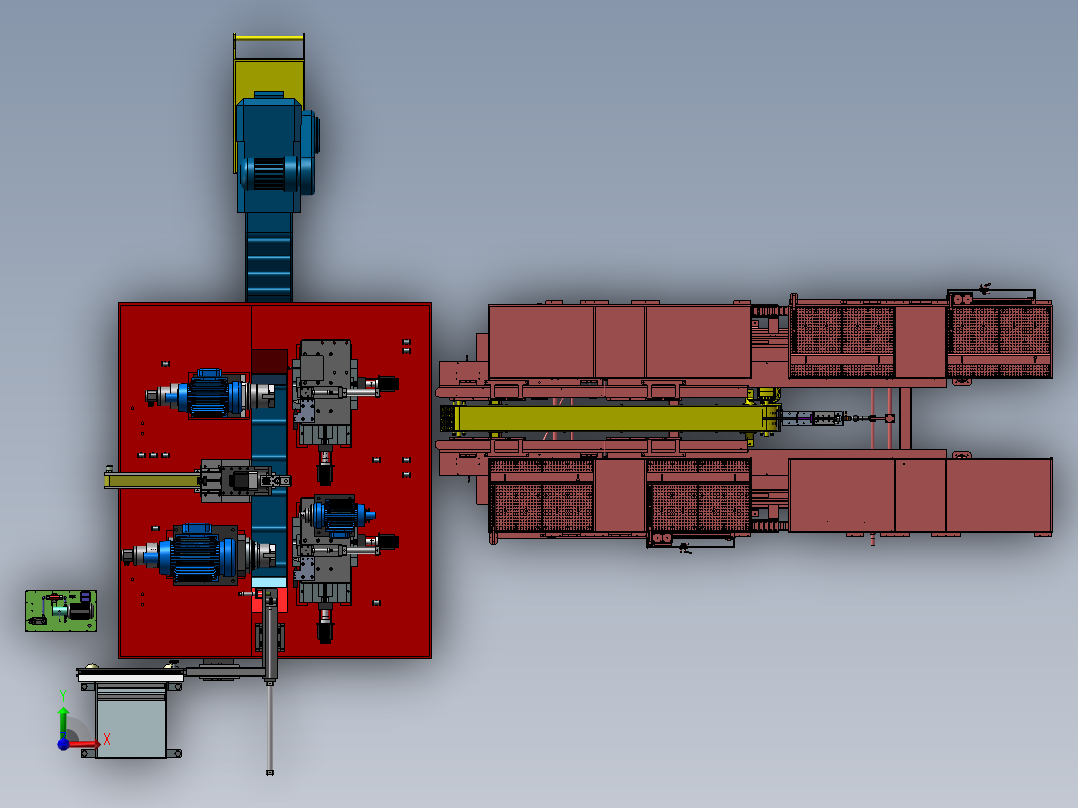 超大型车床加工生产线sw17前视图