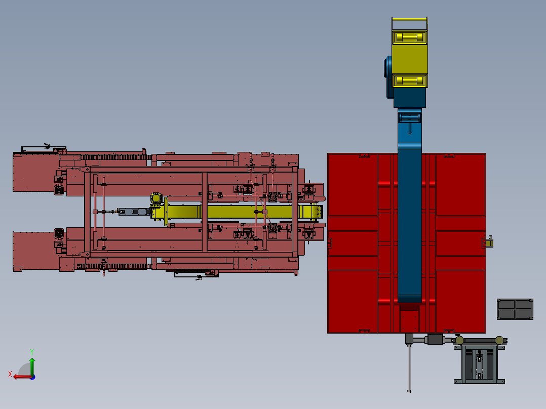 超大型车床加工生产线sw17后视图
