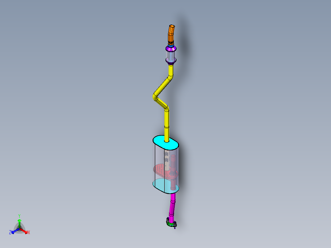 P084-汽车排气消声器设计及三维catia建模