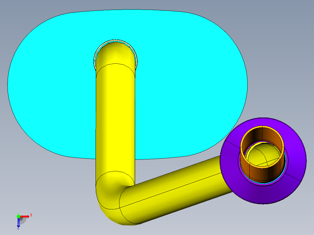 P084-汽车排气消声器设计及三维catia建模俯视图