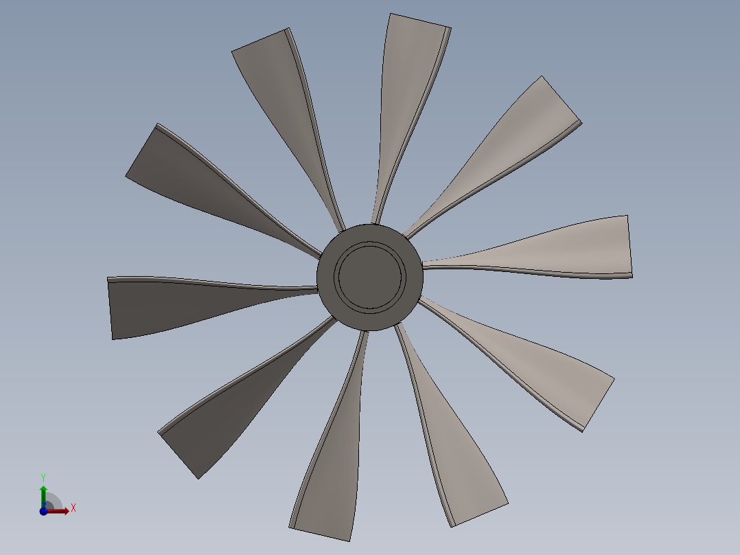 涡轮 叶片 涡扇 (30)前视图