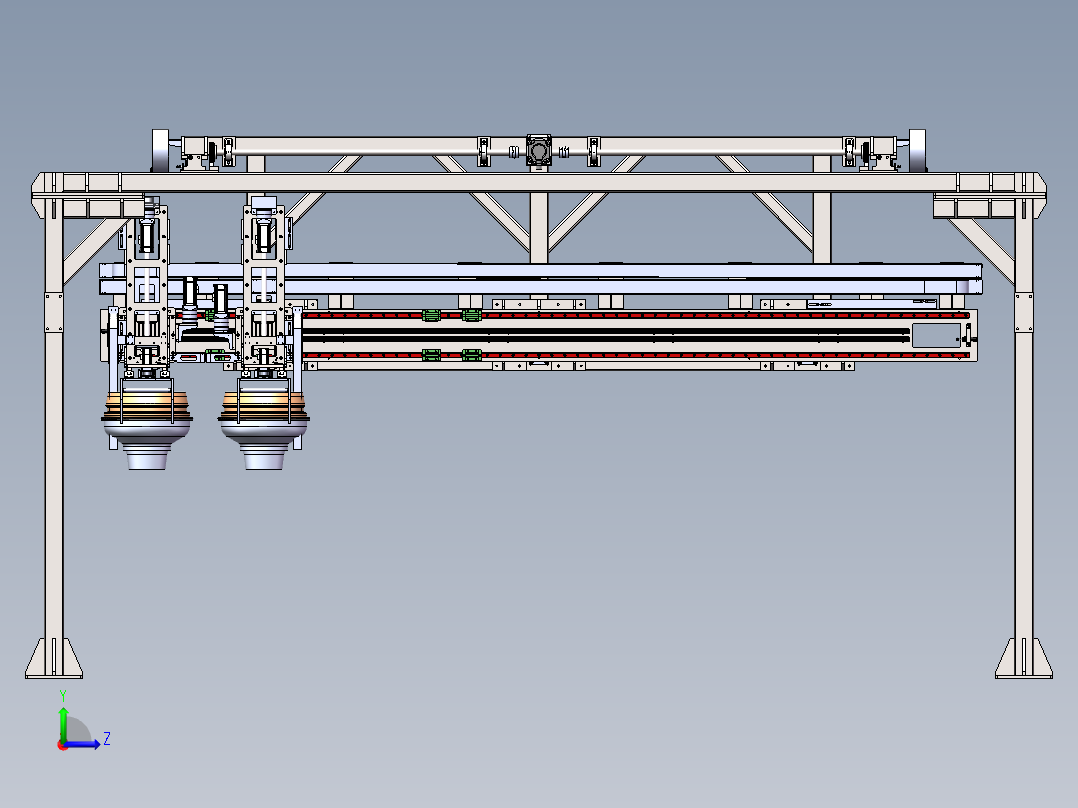 双动子龙门模组左视图