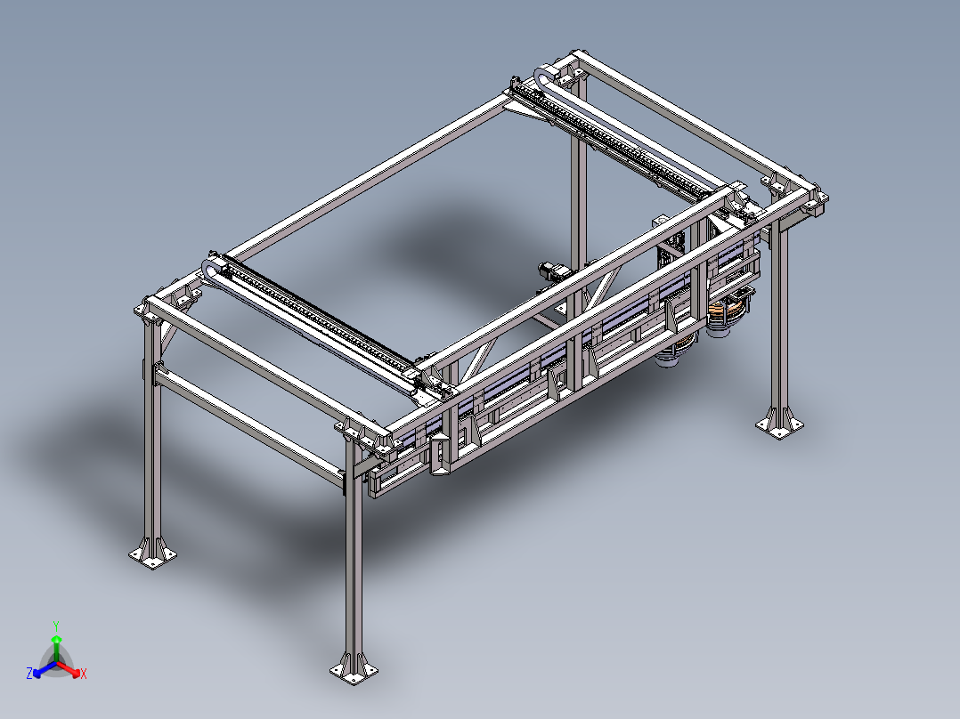 双动子龙门模组正等轴测图