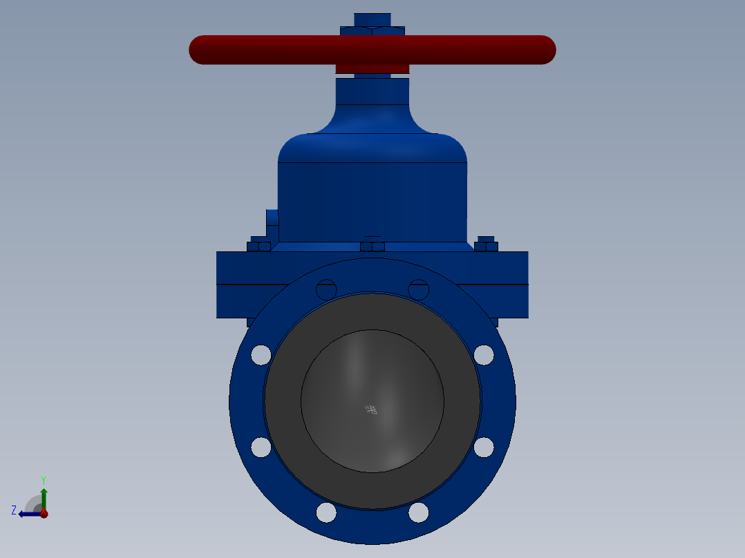 法兰隔膜阀-钢衬胶 DN25-DN200右视图