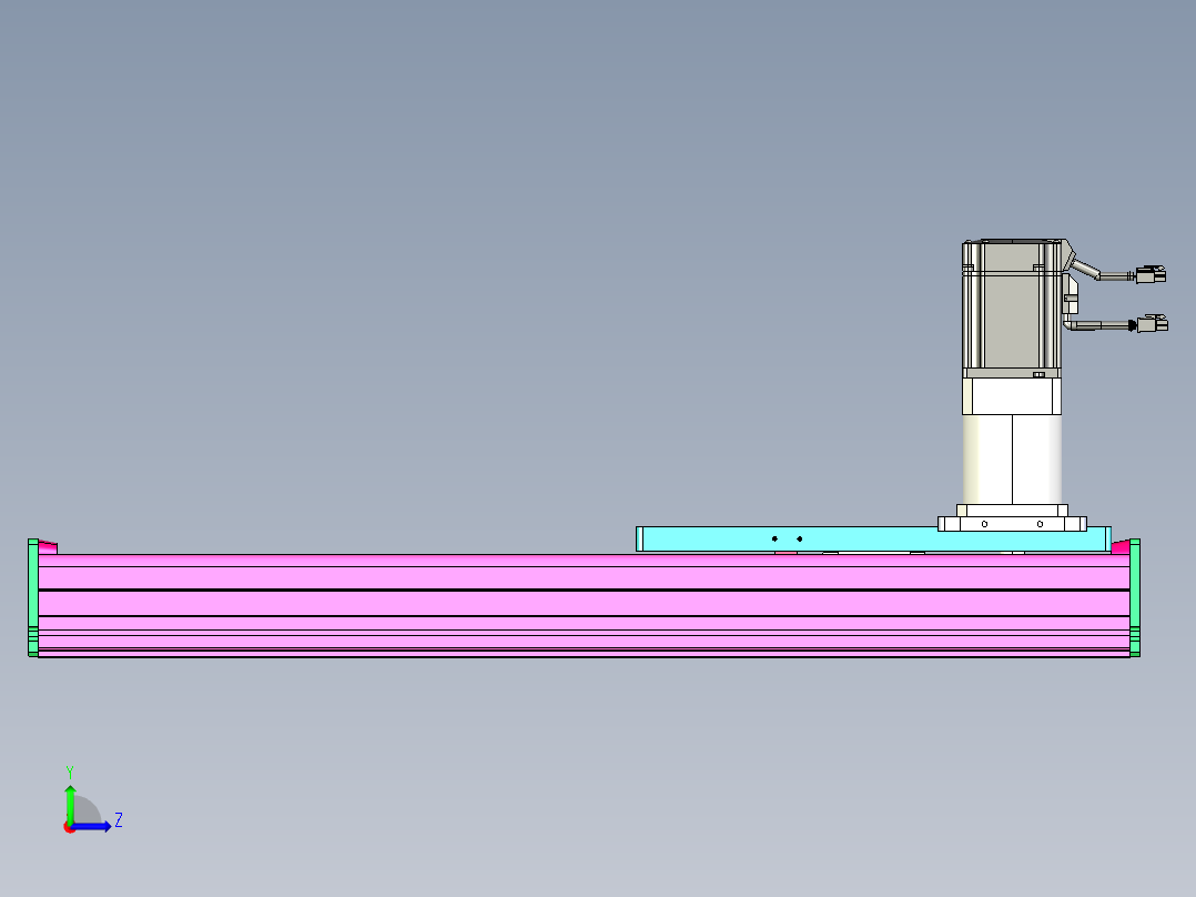 东锦齿条传动DH210G-L167-S450-BU-减速机+P750W左视图