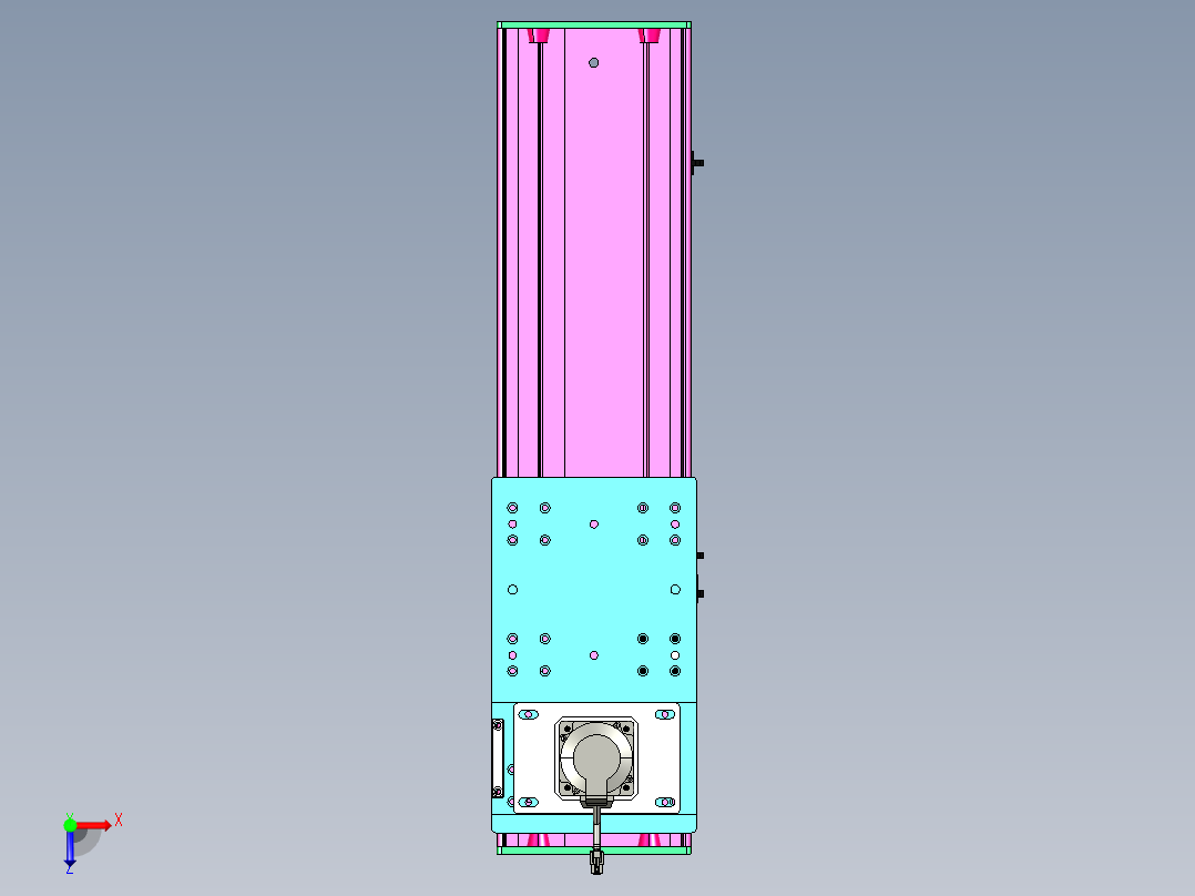 东锦齿条传动DH210G-L167-S450-BU-减速机+P750W俯视图
