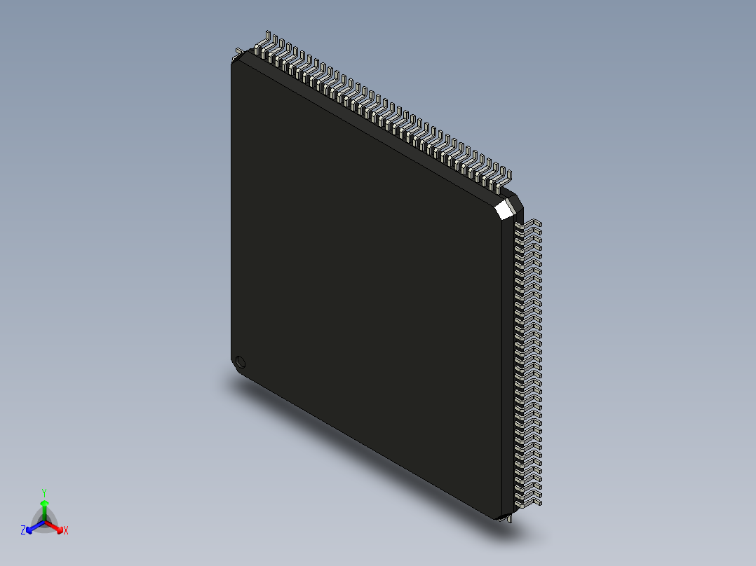 元器件3D封装LQFP144_FPT-144P-M0887正等轴测图