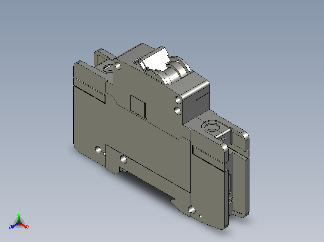 3A单P空气开关step正等轴测图
