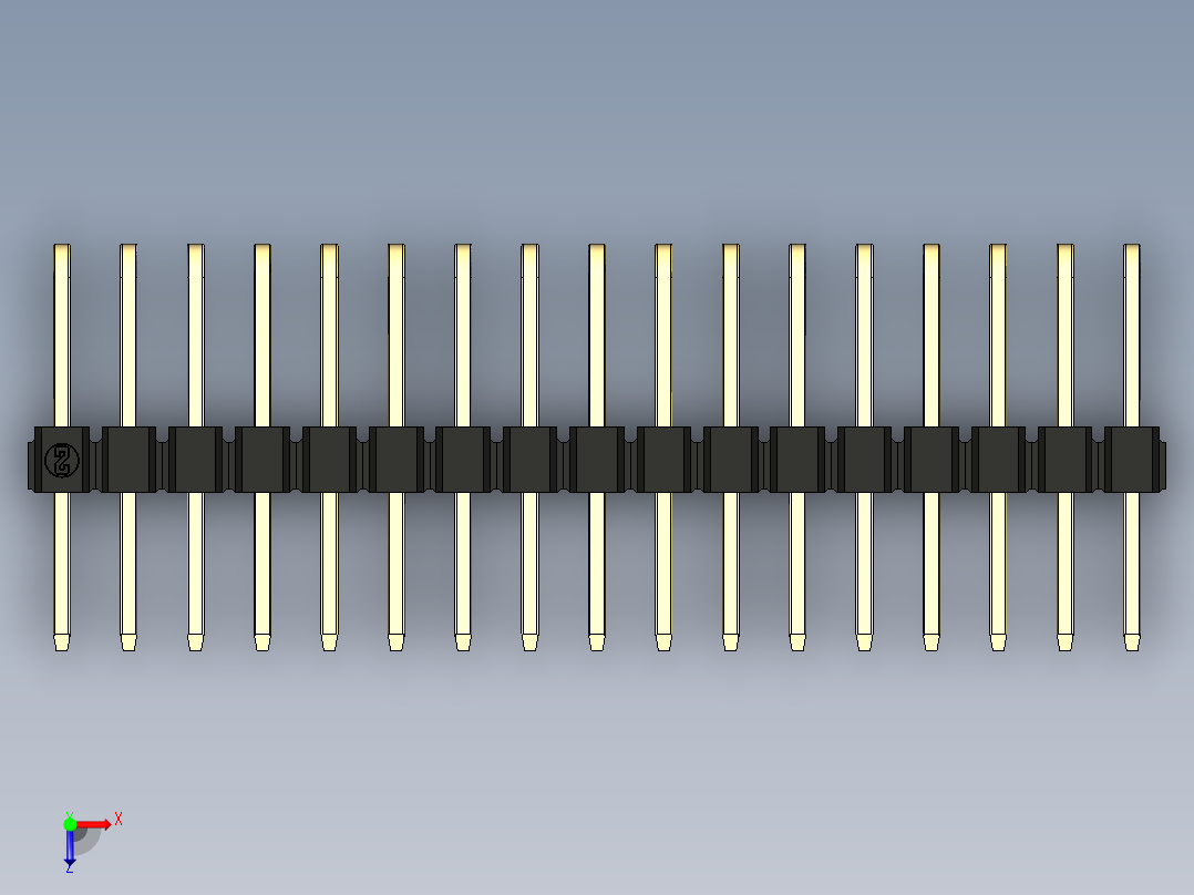 彩色公排针 100mil 2.54mm 系列-DS1022_black_3x17p_100mil_TypeD_rev1.0俯视图