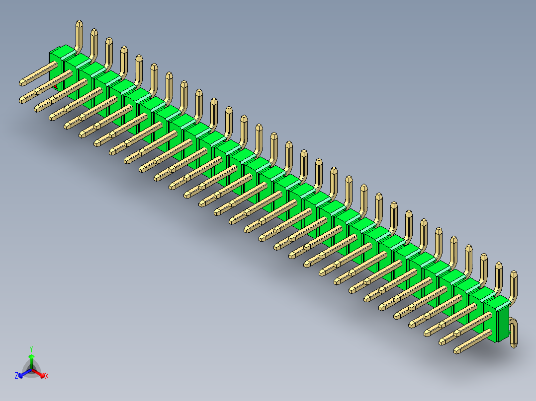 彩色公排针 100mil 2.54mm 系列-DS1022_green_60p_100mil_TypeSMT_rev1.0